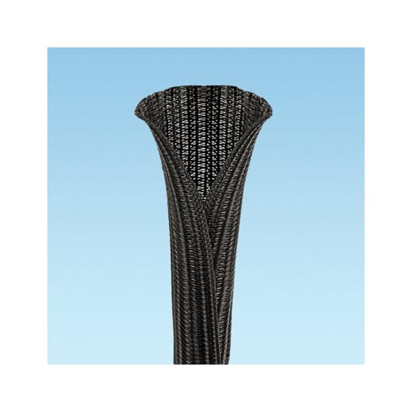 Panduit Braided Cable Sleeve, 1/2 in Inside Dia., 1/2 in Max Bundle Dia., 150 ft, Black SE50PS-CLR0 - main